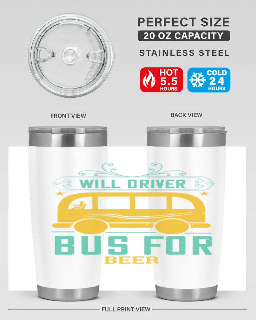 will driver bus for beer Style 6#- bus driver- tumbler