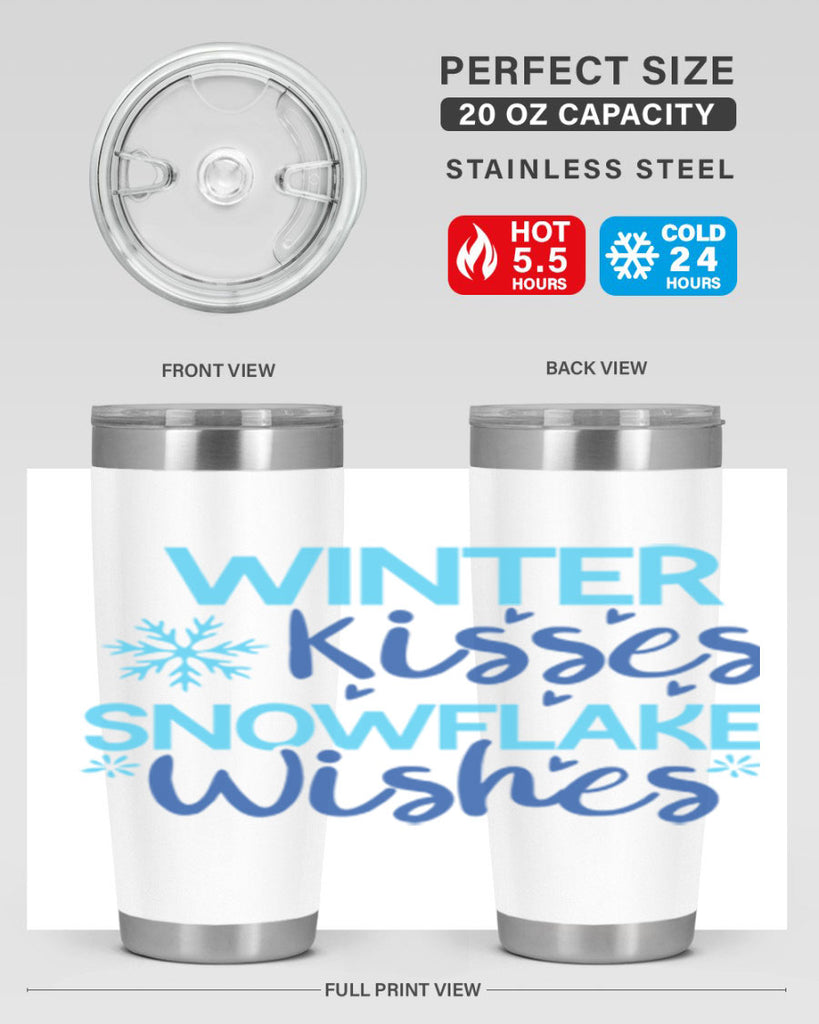 winter kisses snowflake wishes 519#- winter- Tumbler