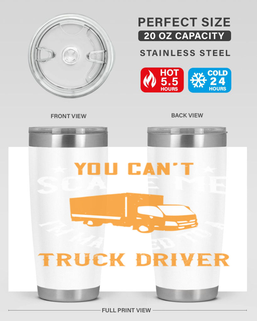 you cant scare me im married to a truck driver Style 7#- truck driver- tumbler