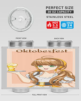 A beautiful girl with beer happy at celebrating the oktoberfest 87#- anime- Tumbler