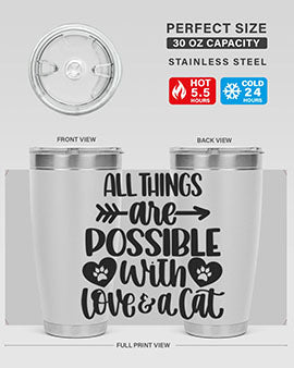 All Things Are Possible Style 75#- cat- Tumbler