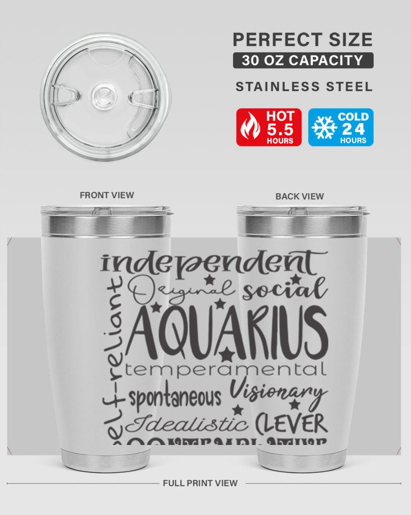 Aquarius 563#- zodiac- Tumbler