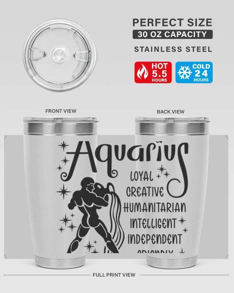 Aquarius 64#- zodiac- Tumbler