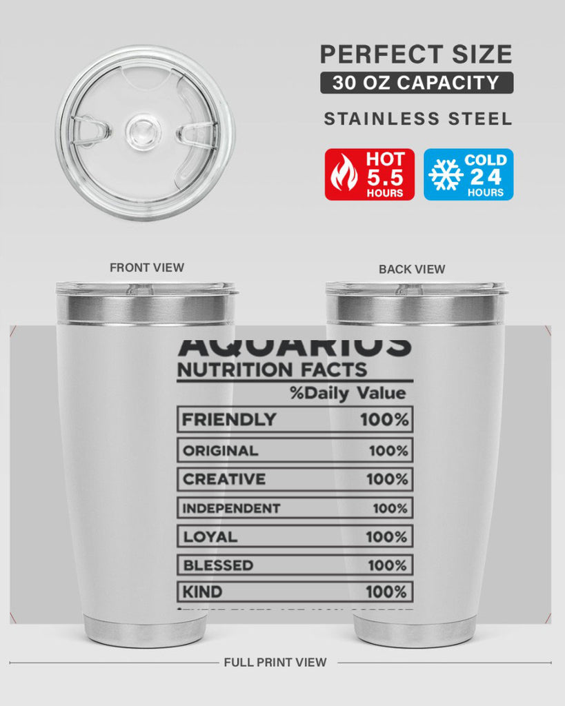 Aquarius Nutrition Facts 67#- zodiac- Tumbler