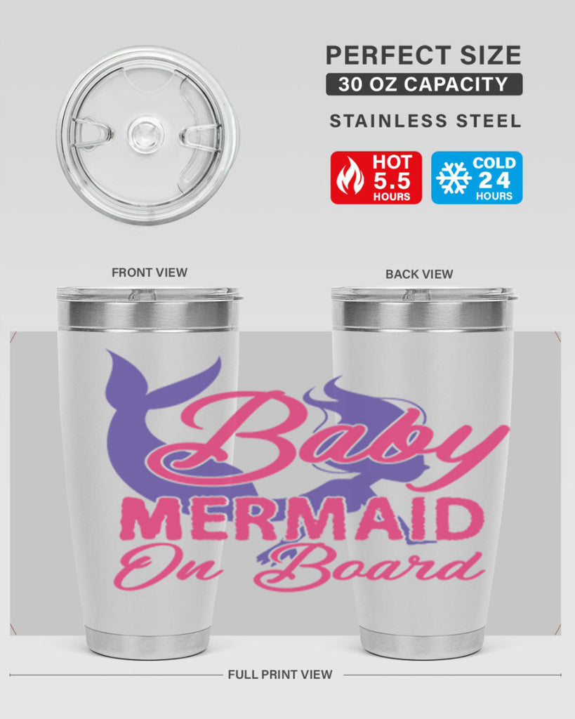 Baby Mermaid On Board 24#- mermaid- Tumbler