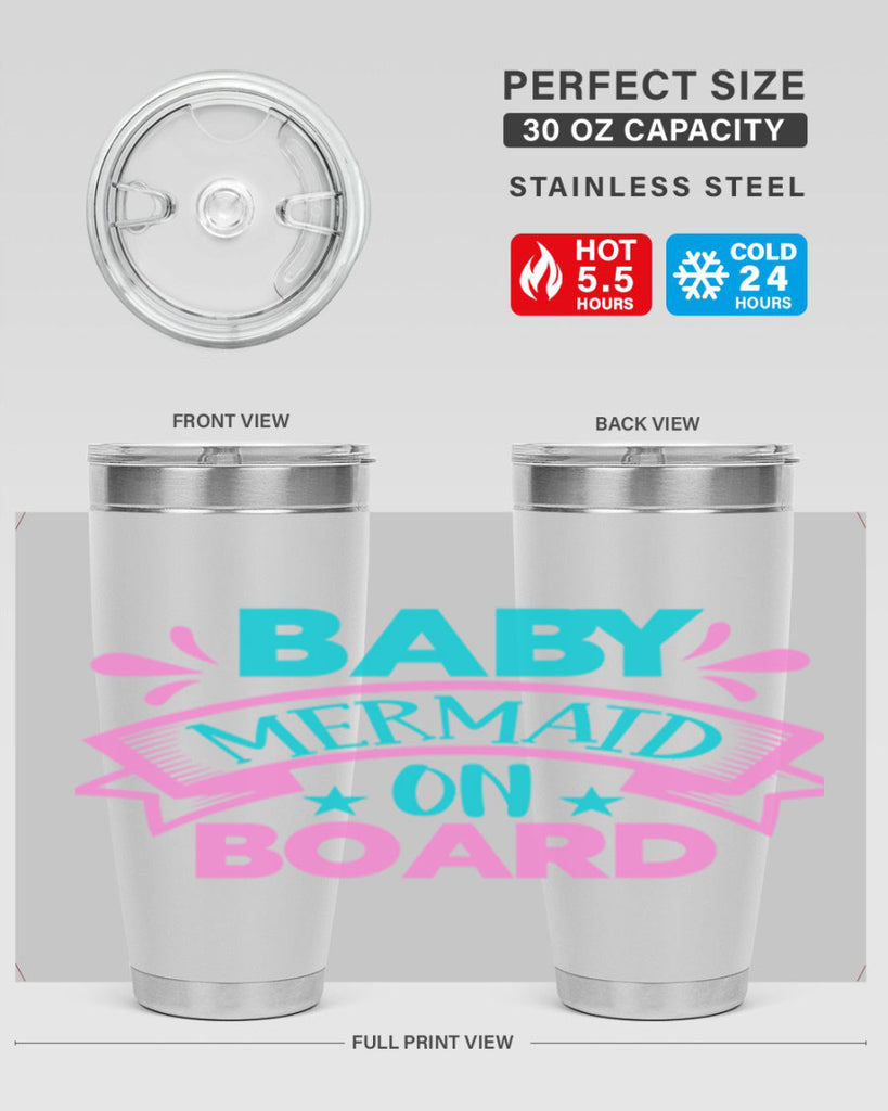 Baby Mermaid On Board 27#- mermaid- Tumbler