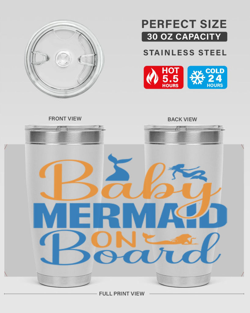 Baby Mermaid on Board 28#- mermaid- Tumbler