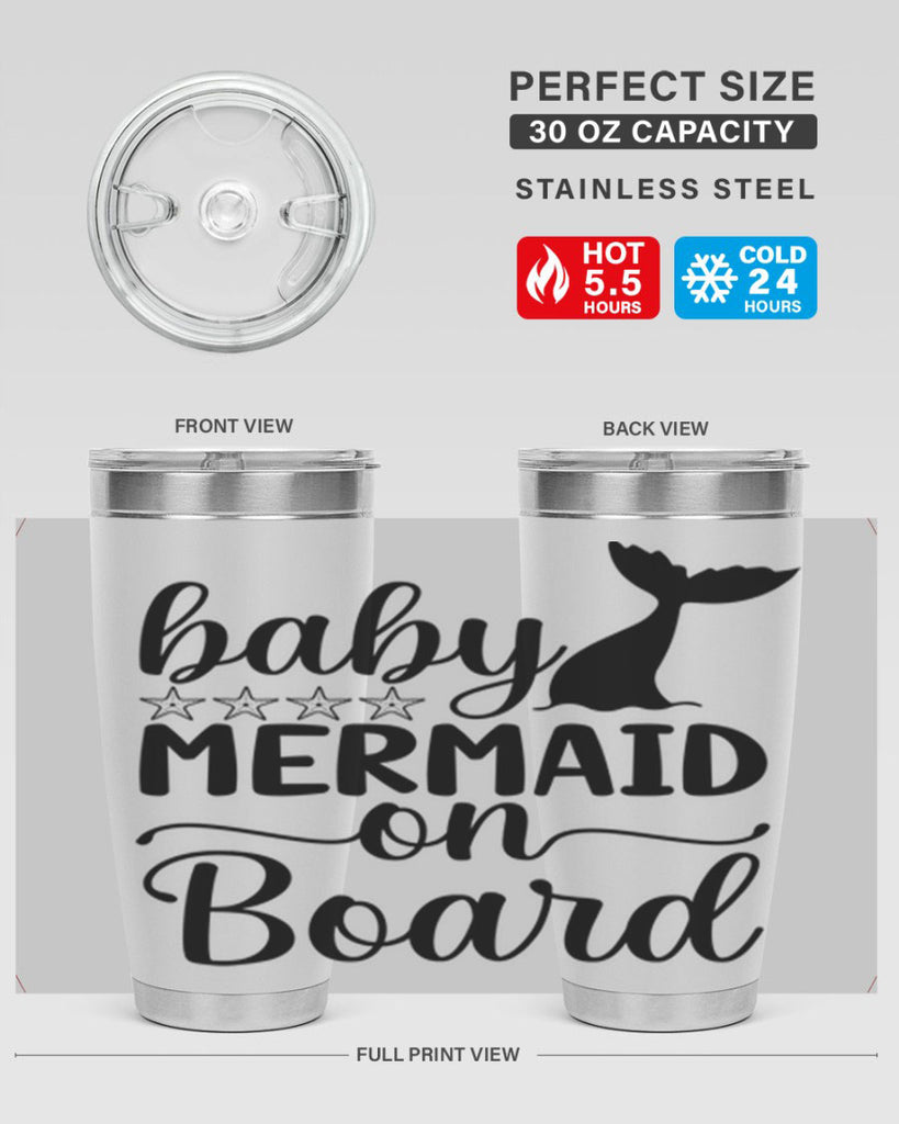 Baby mermaid on board 36#- mermaid- Tumbler