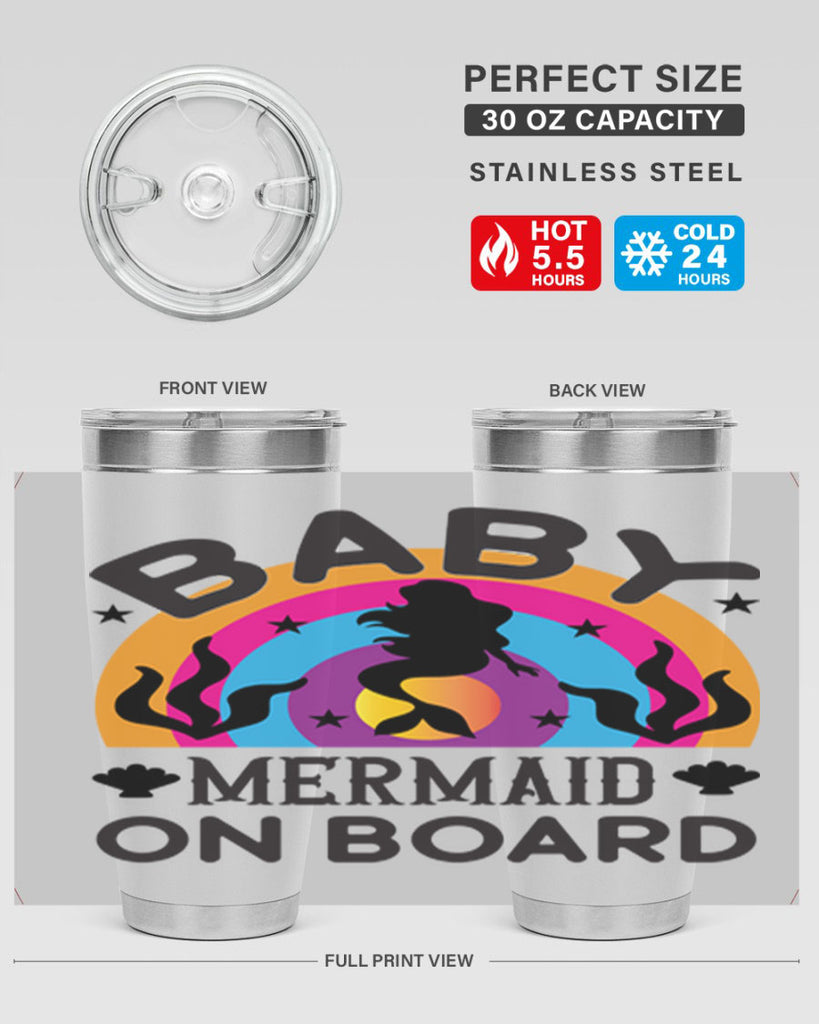 Baby mermaid on board 37#- mermaid- Tumbler