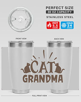 Cat Grandma Style 4#- cat- Tumbler