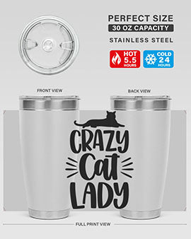 Crazy Cat Lady Style 92#- cat- Tumbler