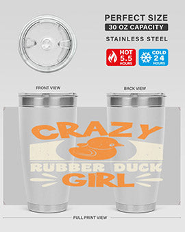 Crazy Rubber Duck Girl Style 4#- duck- Tumbler