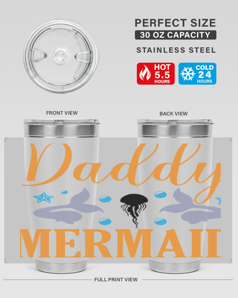 Daddy Mermaid Design 113#- mermaid- Tumbler