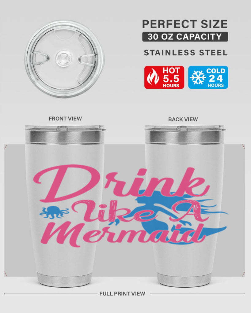 Drink Like A Mermaid 140#- mermaid- Tumbler