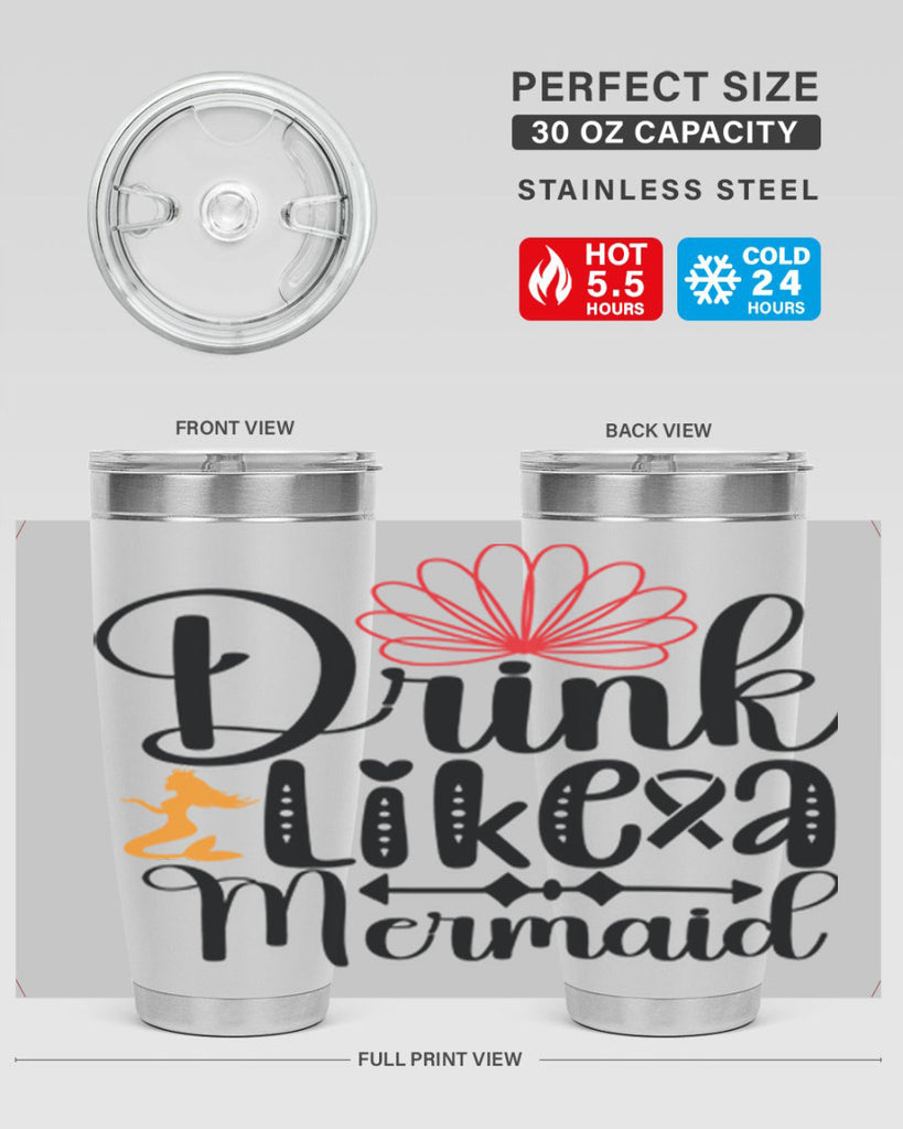 Drink Like a Mermaid 151#- mermaid- Tumbler