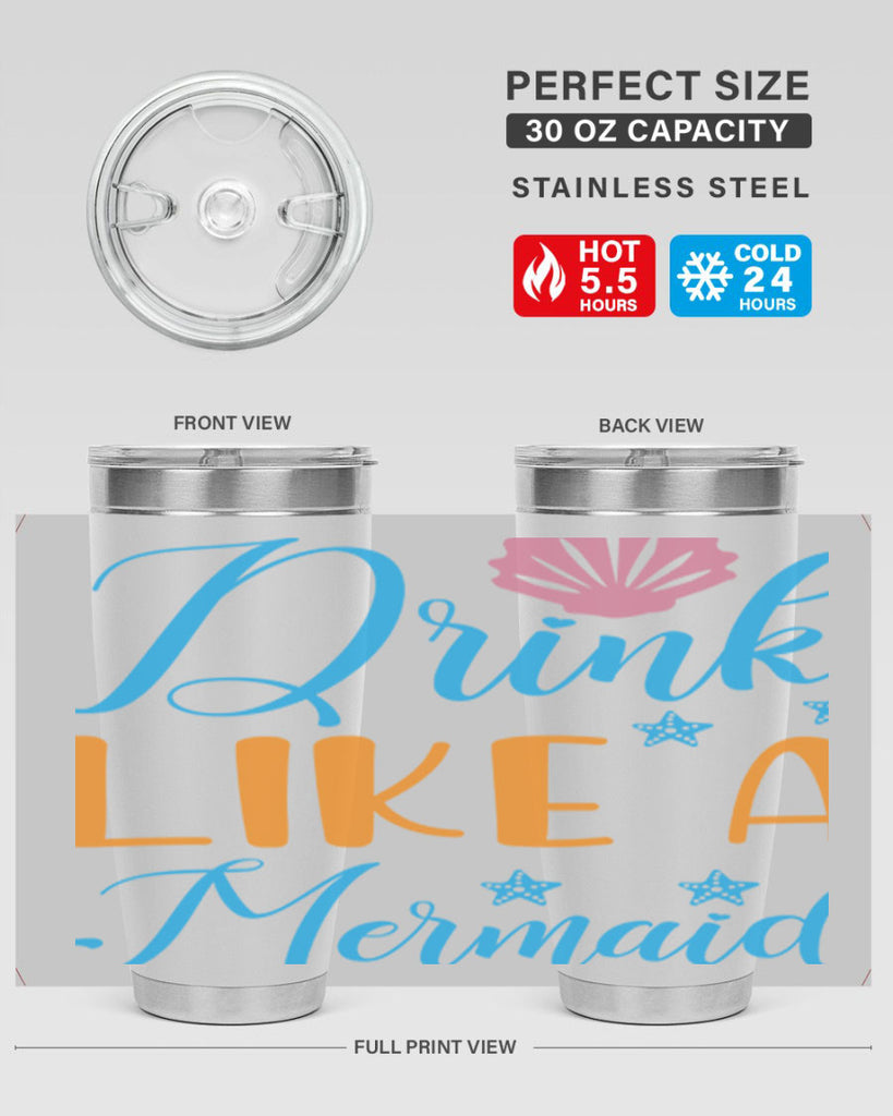 Drink Like a Mermaid 153#- mermaid- Tumbler