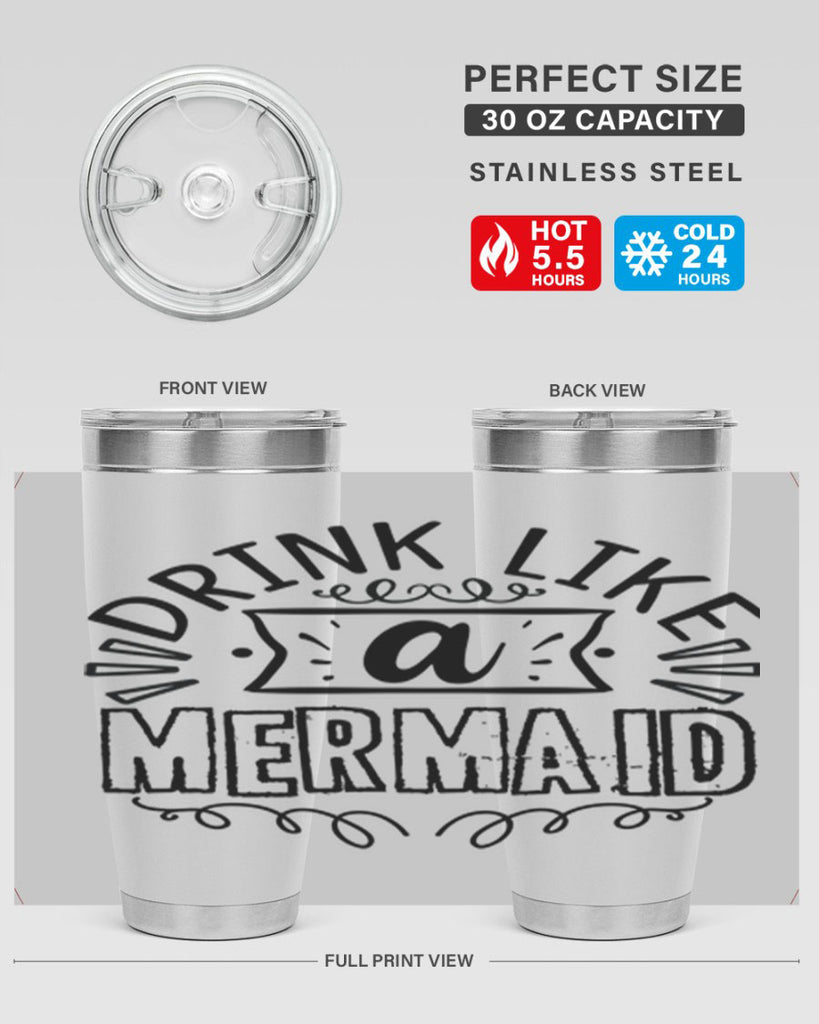 Drink like a mermaid 143#- mermaid- Tumbler