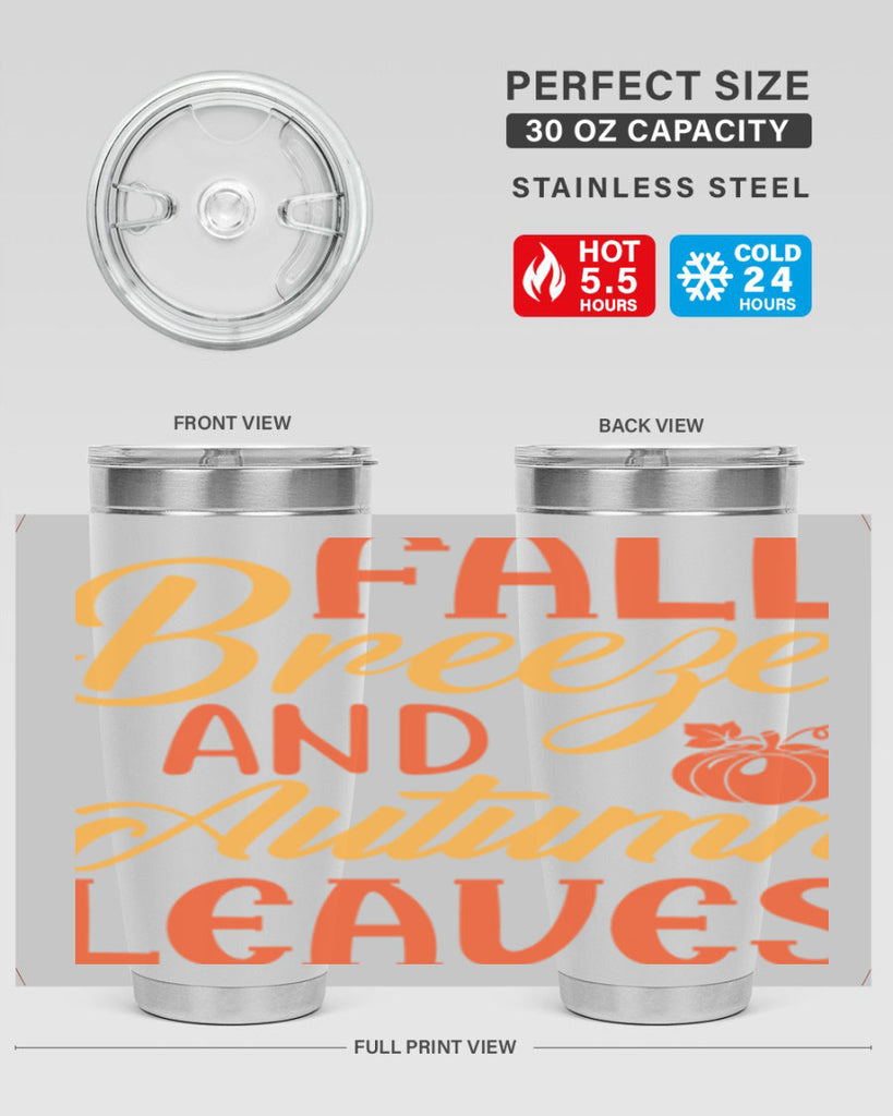 Fall Breeze and Autumn Leaves 92#- fall- Tumbler
