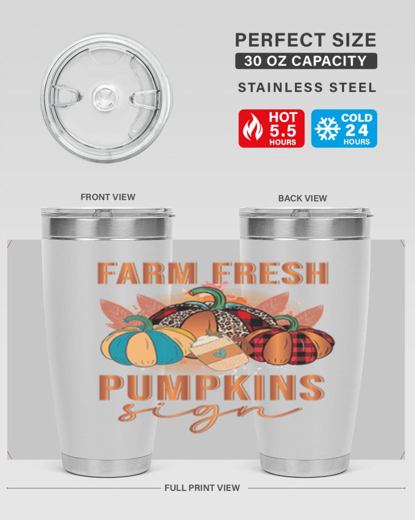 Farm Fresh Pumpkins Sign 175#- fall- Tumbler