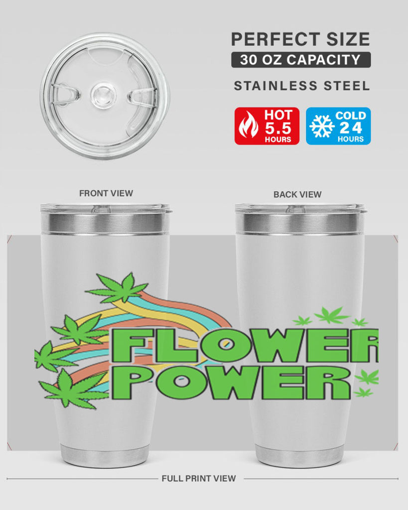 Flower Power Cannabis leaf 86#- marijuana- Tumbler