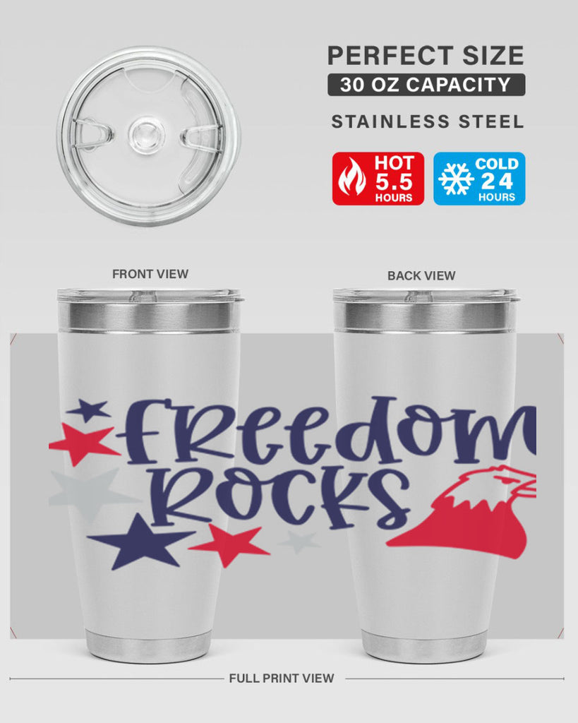 Freedom Rocks Style 148#- Fourt Of July- Tumbler