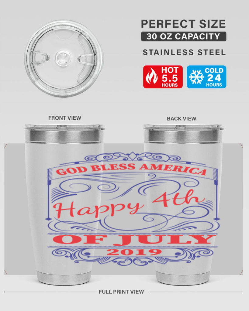 GOD BLESS AMERICA Happy thOF JULY Style 94#- Fourt Of July- Tumbler