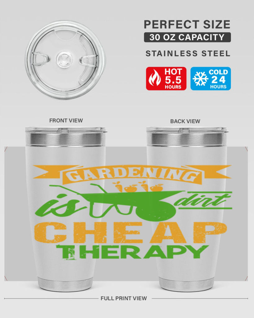 Gardening is dirt cheap therapy 62#- farming and gardening- Tumbler