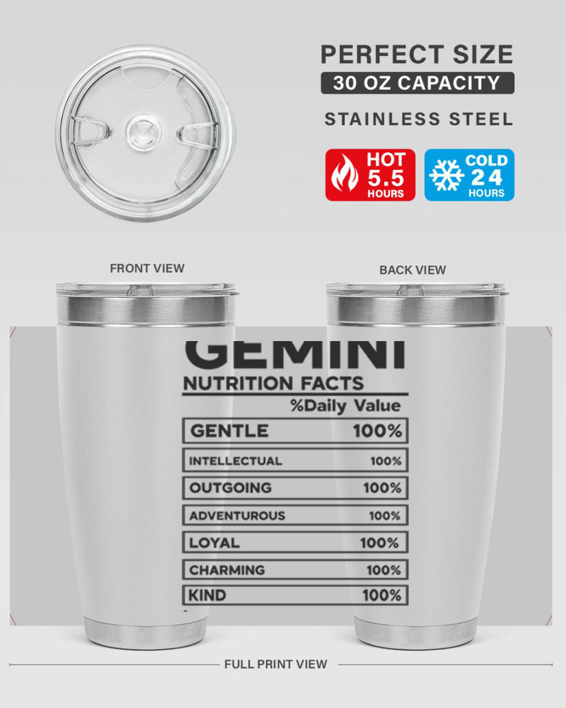 Gemini Nutrition Facts 220#- zodiac- Tumbler