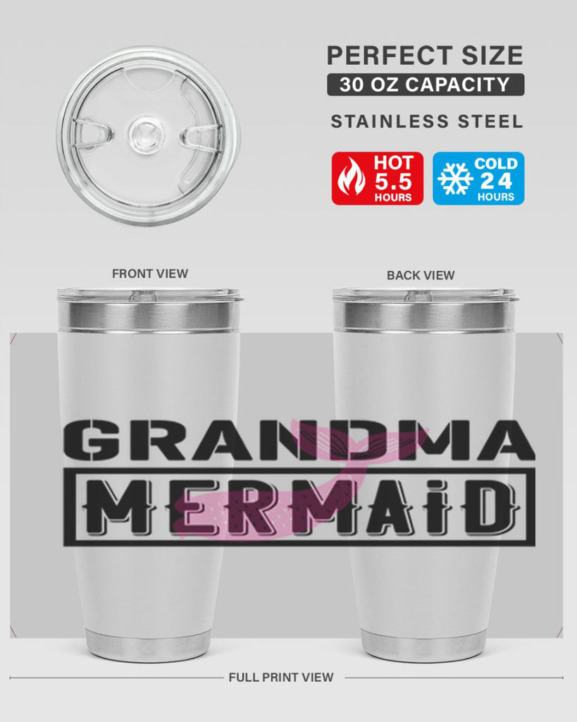 Grandma mermaid 203#- mermaid- Tumbler