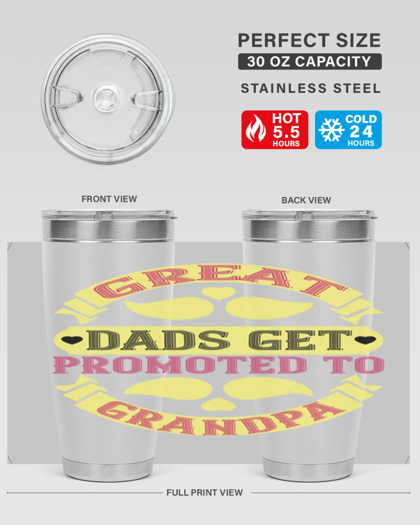 Great dads get promoted 95#- grandpa - papa- Tumbler