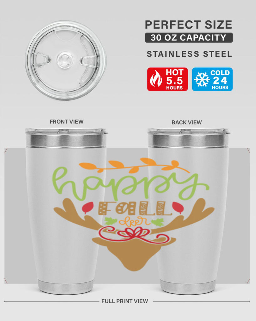 Happy Fall deer 219#- fall- Tumbler