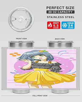 Happy and funny girl with black yellow dress in summer 41#- anime- Tumbler