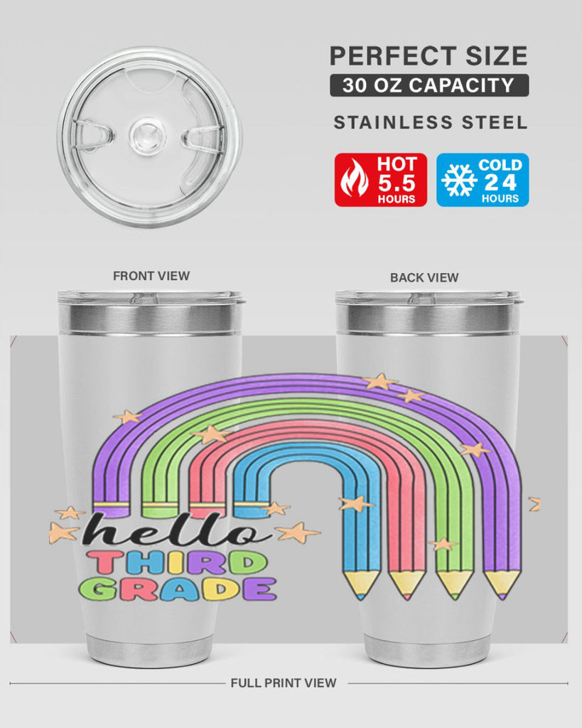 Hello 3rd Grade Pencil Rainbow 11#- 3rd grade- Tumbler