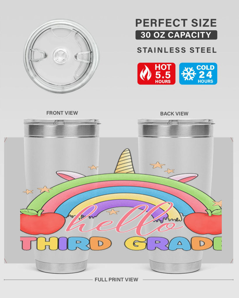 Hello 3rd Grade Unicorn Rainbow 13#- 3rd grade- Tumbler