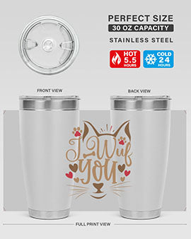 I Wuf You Style 16#- cat- Tumbler