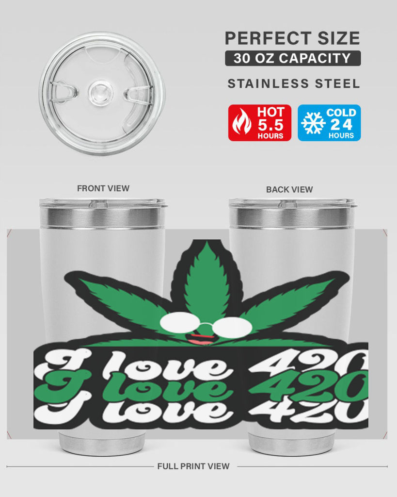 I love 420 123#- marijuana- Tumbler