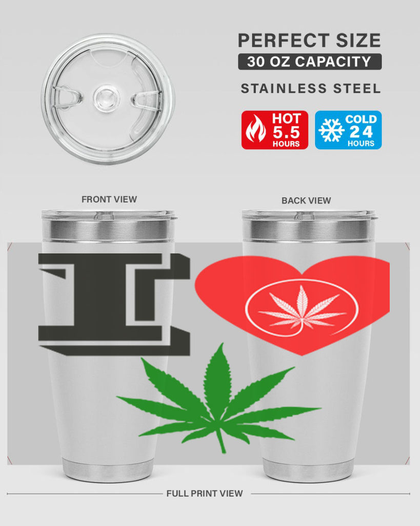 I love Cannabis heart 126#- marijuana- Tumbler