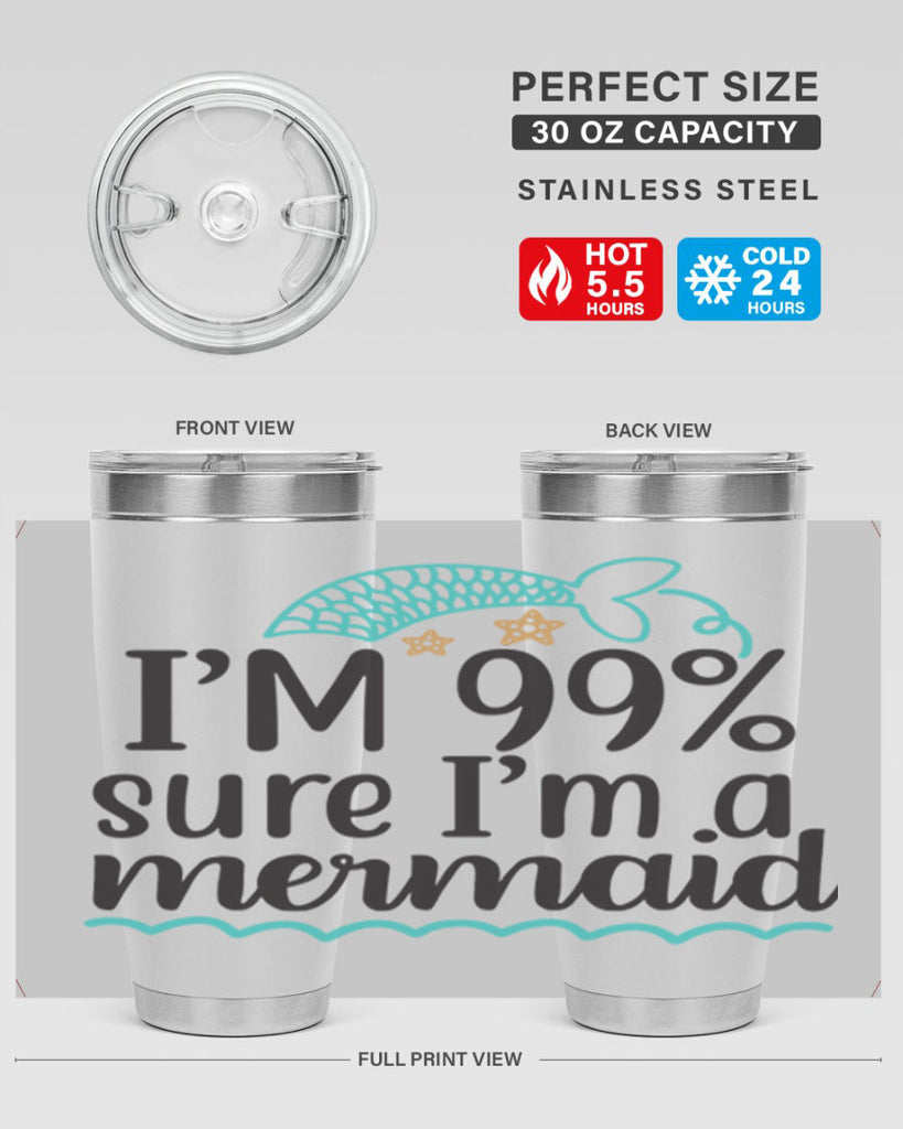 I’m sure I’m a mermaid 286#- mermaid- Tumbler