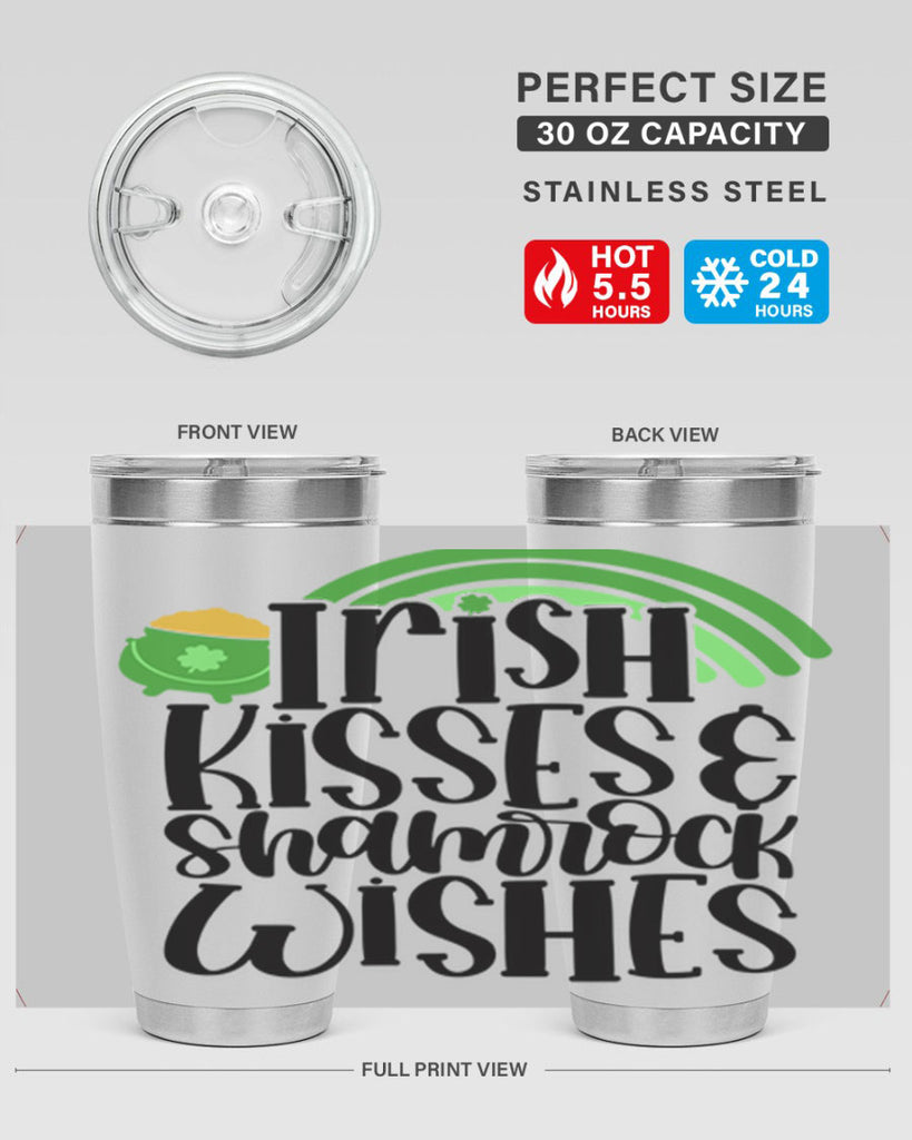 Irish Kisses Shamrock Wishes Style 80#- St Patricks Day- Tumbler