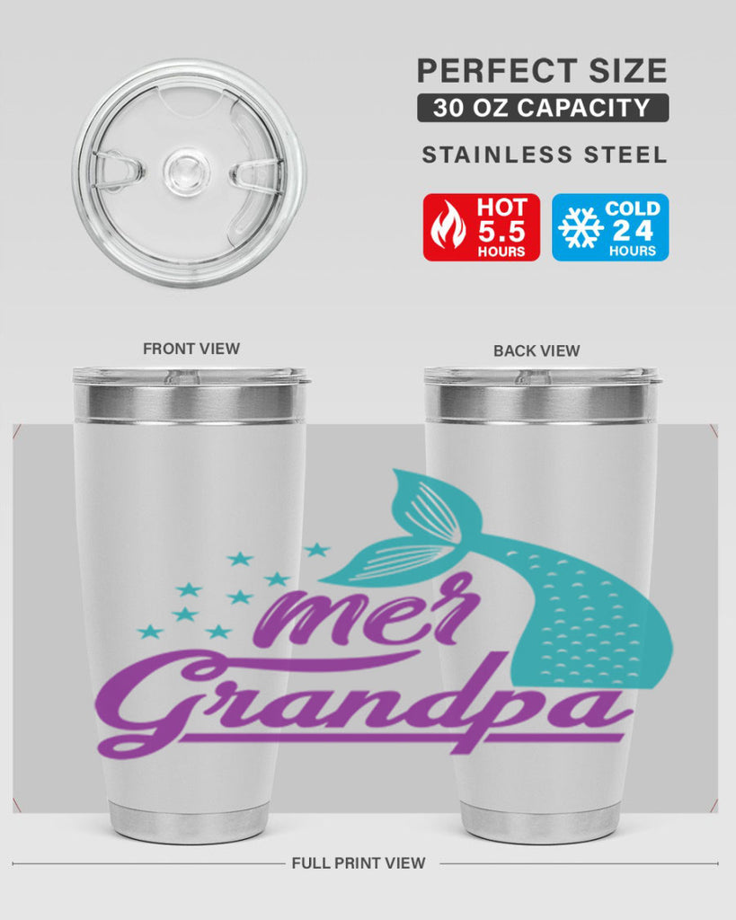 Mer Grandpa 329#- mermaid- Tumbler