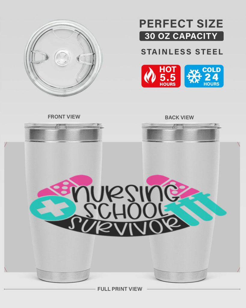 Nursing School Survivor Style Style 64#- nurse- tumbler