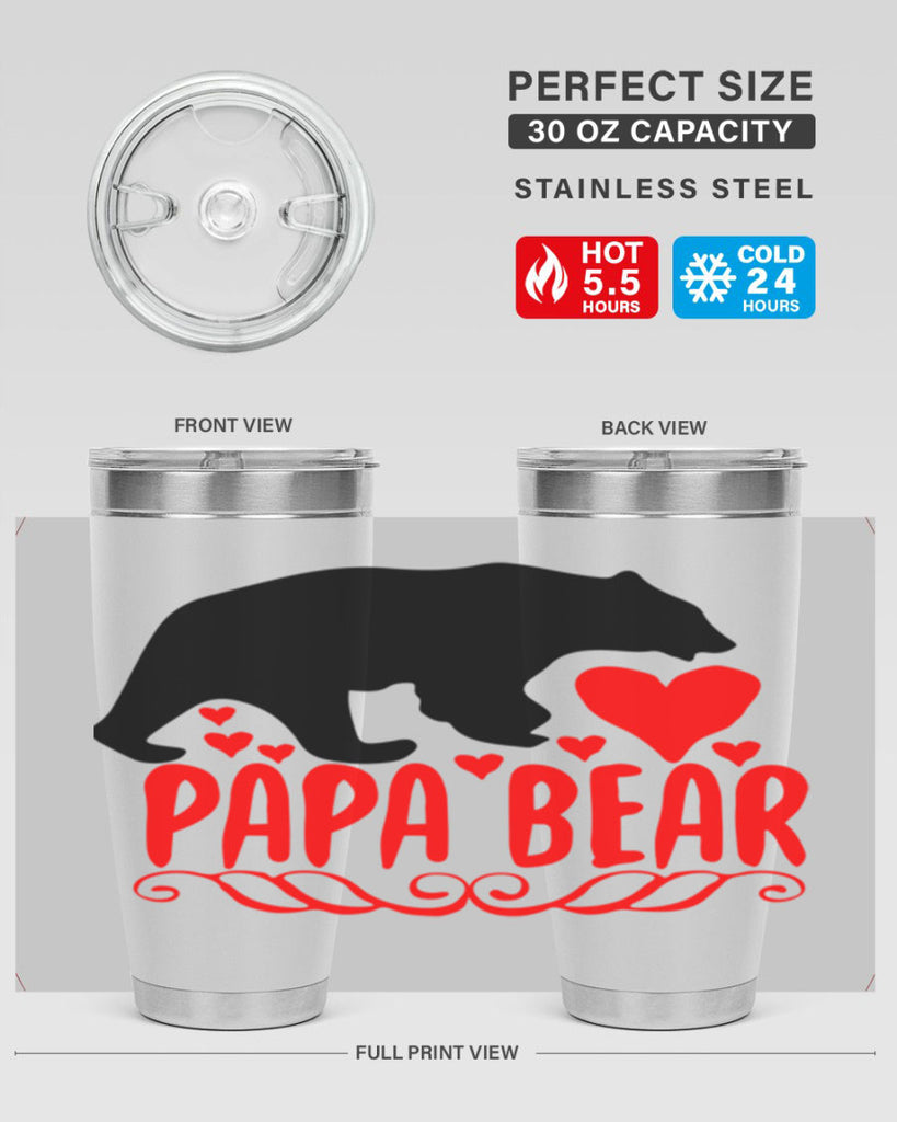 Papa bear 22#- grandpa - papa- Tumbler