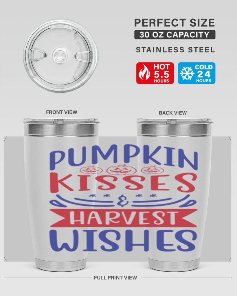 Pumpkin Kisses Harvest Wishes 522#- fall- Tumbler