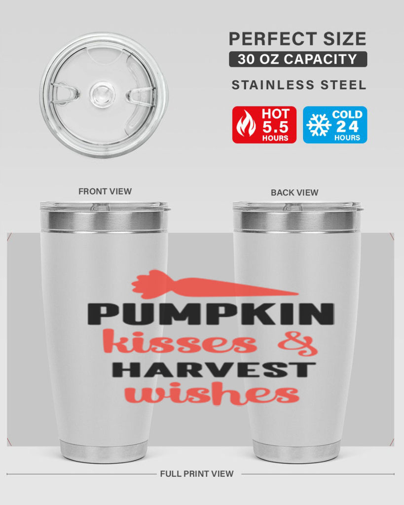 Pumpkin kisses harvest wishes 524#- fall- Tumbler
