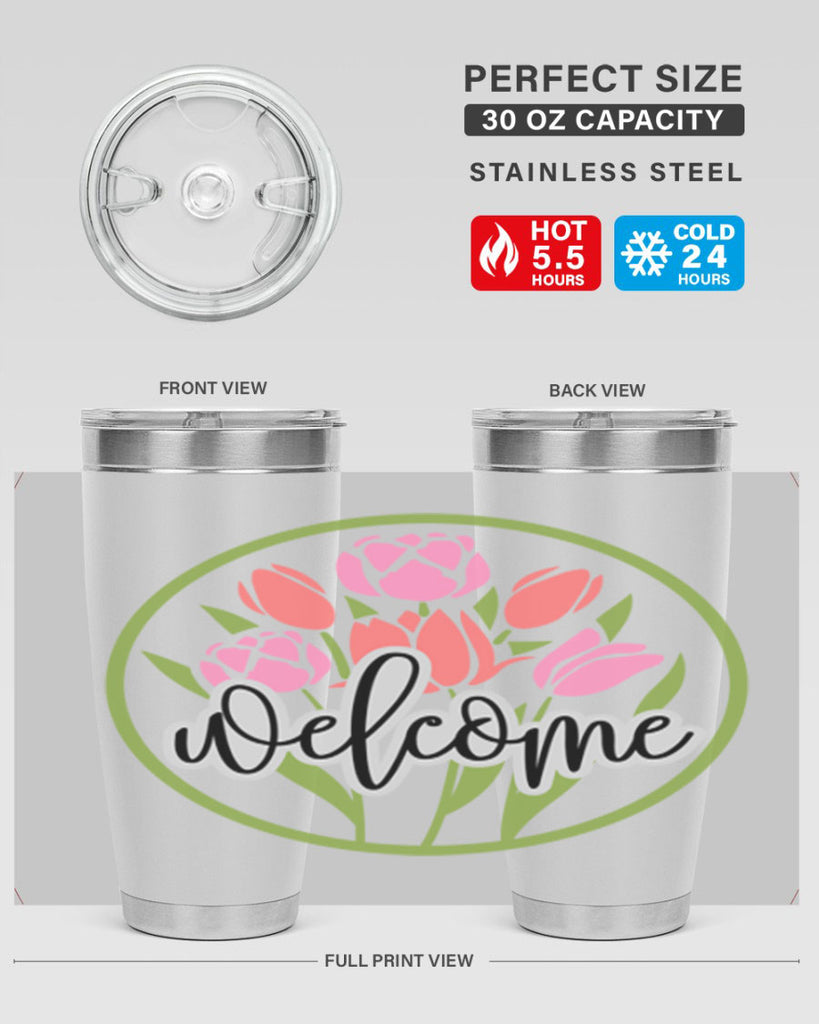Welcome flowers bouquet571#- spring- Tumbler