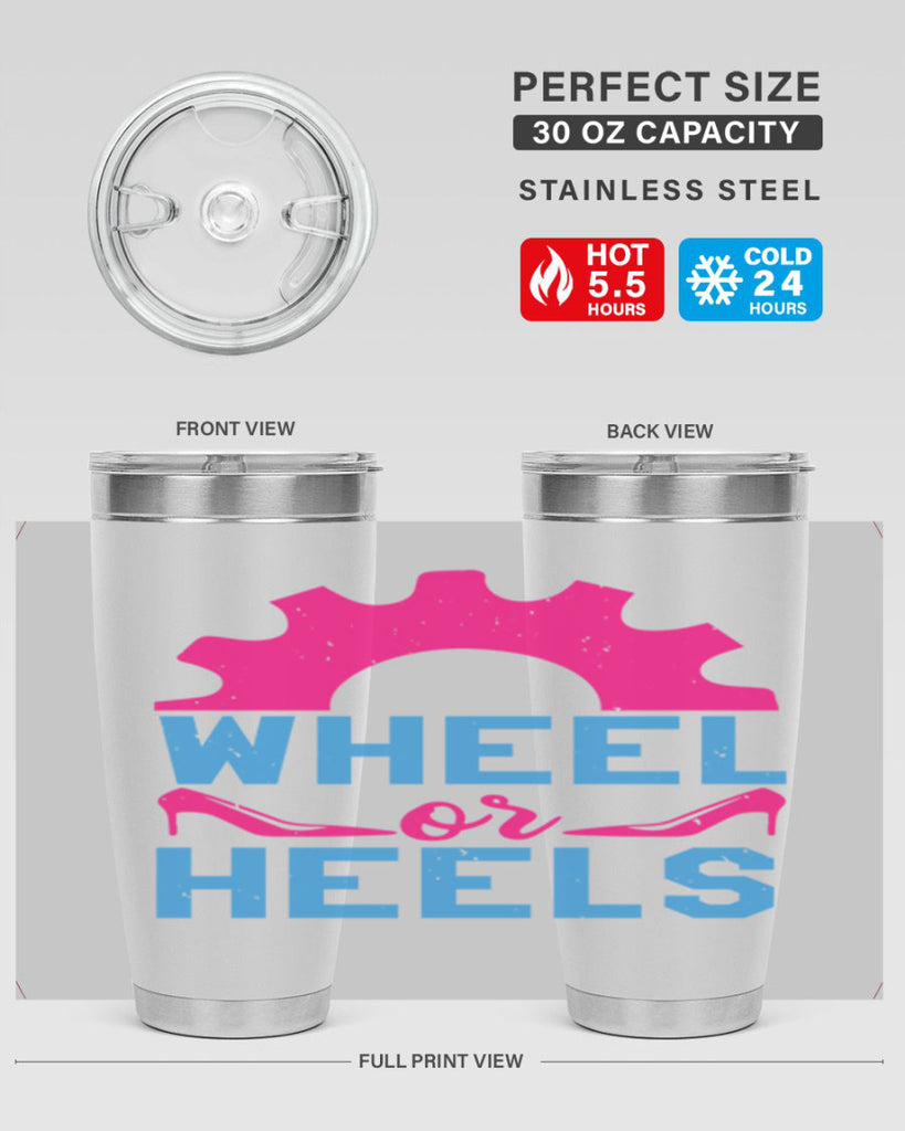 Wheel or Heels Style 8#- baby shower- tumbler