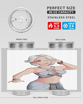 White hair girl wearing summer outfit 40#- anime- Tumbler