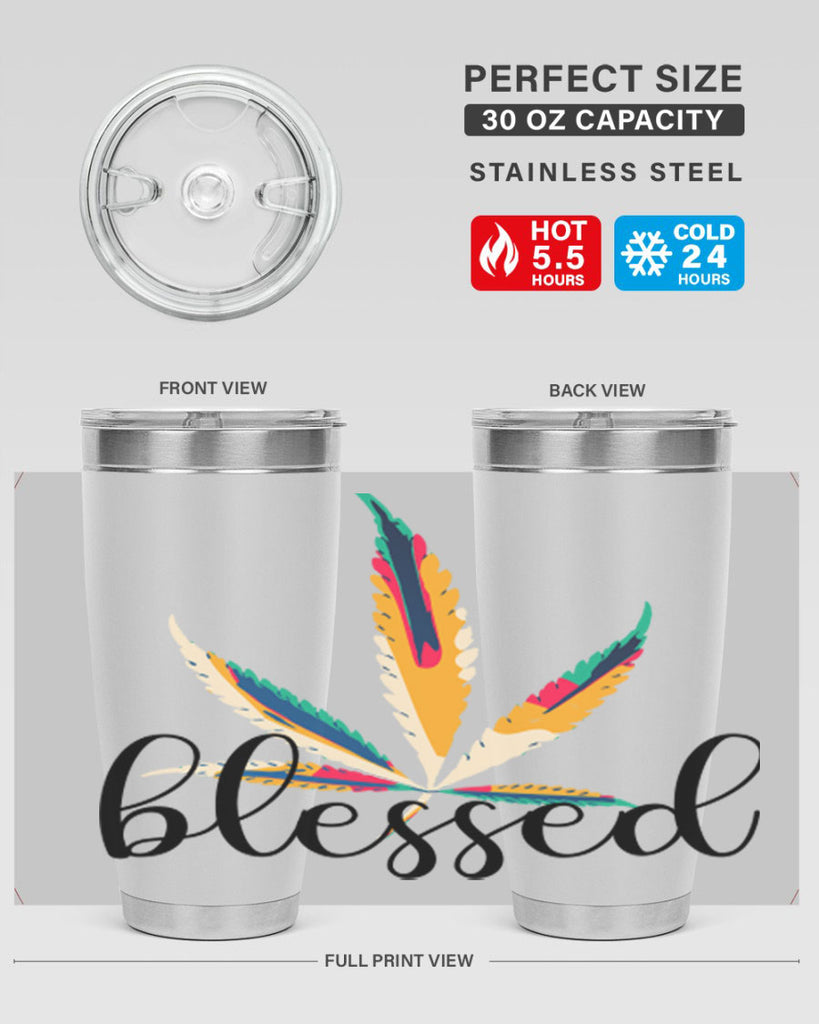 blessed colorful 19#- marijuana- Tumbler