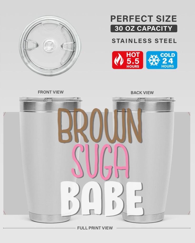 brown suga babe 190#- black words phrases- Cotton Tank