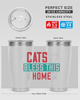 cats bless this home Style 36#- cat- Tumbler